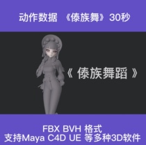 3D虚拟人动捕数据资源/爆火《傣族舞》骨骼动作数据文件BVH|FBX