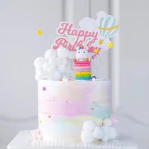 像素彩虹独角兽云端仙女4 6 8寸加高生日网红蛋糕模型模具可定制