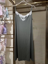 爱慕睡衣女士夏季新款V领性感绿色吊带裙女款家居服睡裙AM427731
