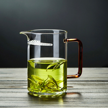 月牙玻璃公道杯茶壶加厚耐热茶滤一体泡茶过滤绿茶专用分茶器茶具