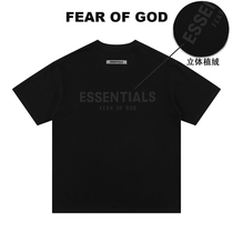 FEAR OF GOD复线ESSENTIALS双面植绒字母男女短袖圆领高街潮牌T恤
