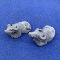 石牛摆件石雕水牛天然石头石材雕刻工艺品厂家嘉祥石雕青石卧牛