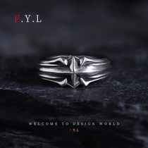 F.Y.L《星芒》个性复古戒指男高级感 食指戒指男士朋克风纯银尾戒