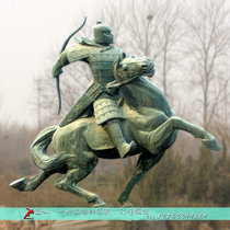 大型铸铜胡服骑射马人物雕塑定制户外园林景观草原玻璃钢塑像摆件