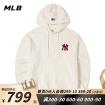 MLB官方卫衣男装女装2022冬季新款NY连帽背后大标套头衫3AHDB0326