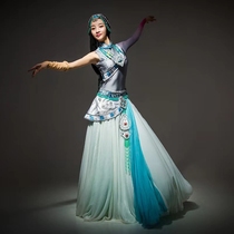 藏族舞蹈演出服装女2022新款开场舞大摆裙套装天浴民族风衣服成人