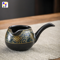 陶瓷公道杯自动茶壶懒人石磨创意功夫茶具配件旋转出水泡茶盘全套