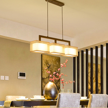 新中式现代简约长方形餐厅吊灯三头书房吧台灯中国风饭厅餐厅灯具