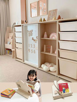 北欧ins风 实木儿童书柜 绘本架 玩具收纳柜 带白板书架 格林之语