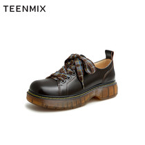 Teenmix/天美意2024秋新商场同款学院英伦单鞋女皮鞋系带CRP20AM3