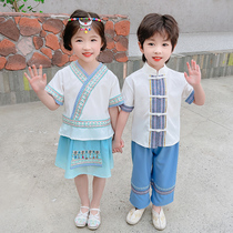广西少数民族服儿童壮族三月三服装女童苗族表演服男童侗族土家族