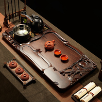 黑檀木实木茶盘家用天然整块全自动茶台烧水壶一体式高端茶具套装