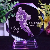 NBA水晶篮球纪念品摆件库里欧文詹姆斯科比人偶模型diy男生日礼物