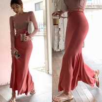 【CAMGIRL】同款韩国东大门女装新款垂感气质显瘦包臀鱼尾半身裙