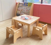 幼儿园早教实木写字桌托班<em>儿童学习桌</em>椅套装小方桌宝宝游戏桌椅