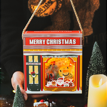 圣诞节商店手提盒开窗糖果盒卡通创意饼干蛋白糖礼盒糖纸礼品包装