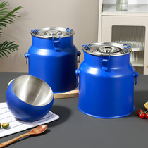 酸奶桶定制颜色LOGO不锈钢密封罐子加厚牛奶桶油桶加盟酸奶水果捞
