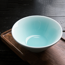 影青瓷面碗中式商用饭碗景德镇陶瓷碗汤碗大号斗笠碗抖音款和面盆