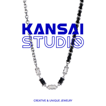 KANSAI黑宝石皮绳缠绕项链女冷淡风高级感配饰个性小众设计感饰品