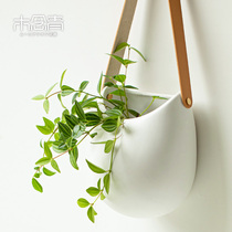 壁挂水培花瓶墙上白色创意插花装饰绿植花盆陶瓷干花花瓶花器墙壁