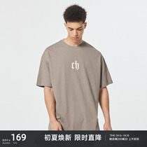 CHINISM CH发泡字母短袖T恤男潮牌宽松简约美式夏季男生半袖体恤