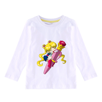 儿童装纯棉长袖的T恤洋气 美少女战士卡通女童宝宝孩子打底衫上衣