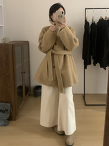 2023秋冬新款韩版高端立领双面羊绒大衣女中长款小个子羊毛呢外套