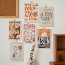 北欧ins风花卉装饰卡片<em>墙贴卧室</em>布置拍照背景墙贴纸床头海报贴画