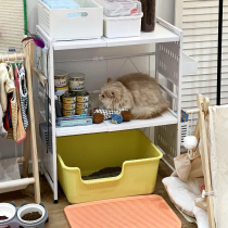 猫砂盆上方置物架出租房宠物用品收纳架多层可伸缩猫窝架子储物架