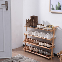北欧鞋架简易家用小窄爆款榉木多层创意简约实木收纳门口日式鞋架