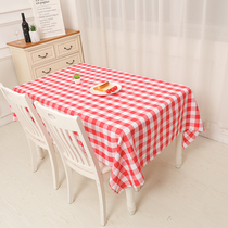 格子桌布野餐布 田园茶几布长方形圆桌酒店台布 防水防油免洗桌布