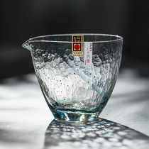 日本进口佐佐木八千代金箔锤目纹公道杯 手工玻璃茶具 耐热分茶器