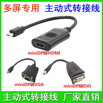 迷你DP主动式转接线多屏显卡专用转接头minidp转HDMI VGA DVI转接