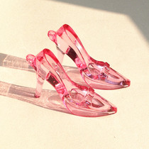 灰姑娘水晶鞋儿童透明亚克力饰品挂件公主女孩子过家家玩具宝石