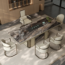 岩板茶桌椅组合轻奢现代简约高级感办公室高端泡茶桌客厅家用茶台