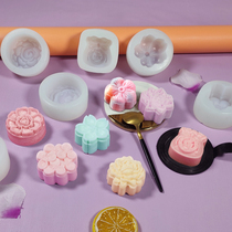 花型冰淇淋慕斯硅胶模具DIY花形手工皂月饼绿豆糕巧克力烘焙用具