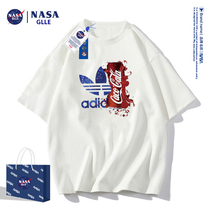 NASA联名2023新款纯棉短袖t恤男潮流宽松半袖重磅潮牌圆领体恤