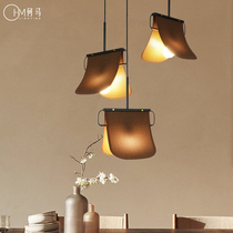 创意新中式布艺单吊灯书房卧室床头灯定做餐厅茶室咖啡厅个性灯具