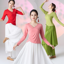 新款莫代尔广场舞服装名族舞古典中国舞蹈服套装飘逸长裙裤演出服