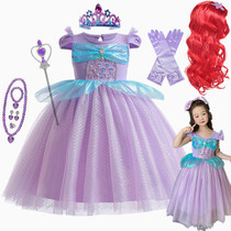 万圣节女童美人鱼公主裙子迪士尼爱丽儿蓬蓬裙六一儿童表演礼服装