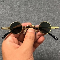 圆形墨镜太子镜眼镜搞怪太阳镜男女款超小框款汉奸嘻哈偏光金框