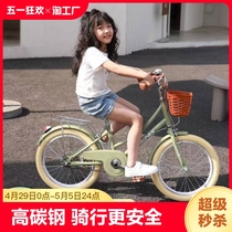 儿童自行车6-14岁复古小学生脚踏单车轻便20寸22寸高碳钢折叠骑行
