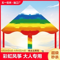 新款彩虹风筝儿童个性微风易飞网红大型潍坊高档大人专用三角