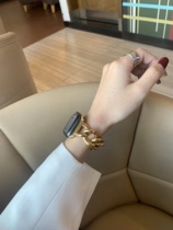 小香风金属不锈钢不掉色苹果手表带适用于iwatch123456se女士表链