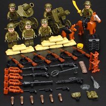 兼容乐高积木玩具八路军骑兵国军士兵沙袋打仗抗战军事吃鸡人仔