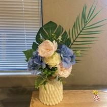 餐桌花套装绣球摆件盆景仿真冰箱玫瑰的插花盆栽摆上面假花向日葵