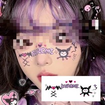 万圣节紫色库洛米卡通纹身贴 可爱儿童彩色小兔子南瓜脸贴妆容