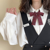 酱果原创日系新款尖领灯笼袖宽松长袖JK制服雪纺衬衫女学生白衬衣