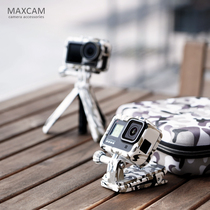 MAXCAM适用大疆osmo action灵眸运动相机gopro hero8旅行配件套装迷彩收纳包三脚架自拍杆背包夹兔笼保护外壳