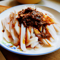 5包镇川碗托 麻辣猪肝碗托荞麦面碗团陕北榆林延安特产特色名小吃